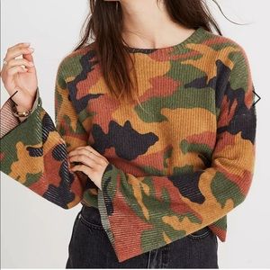 Madewell cottontail camo wide-sleeve sweater